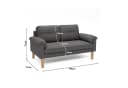 Bealife 2-Sitzer Sofa Grau mit Seitentasche und Armlehnen Bild 3