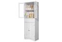 Blishom Hochschrank Vorratsschrank Weiß mit Milchglastüren Bild 2