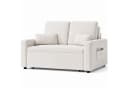 Blishom Schlafsofa 2-Sitzer Velours Dunkelgrau/Beige ausziehbar Bild 1