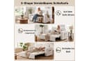 Blishom Schlafsofa 2-Sitzer Velours Dunkelgrau/Beige ausziehbar Bild 4