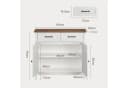 Blishom Buffet Sideboard Weiß mit Holzmaserung 2 Schubladen Bild 1