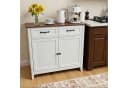 Blishom Buffet Sideboard Weiß mit Holzmaserung 2 Schubladen Bild 3