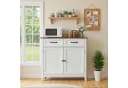 Blishom Buffet Sideboard Weiß mit Holzmaserung 2 Schubladen Bild 4