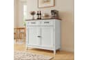 Blishom Buffet Sideboard Weiß mit Holzmaserung 2 Schubladen Bild 5