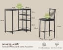 Blishom Bartisch 3-tlg. Set Braun/Schwarz mit Stauraum Bild 1