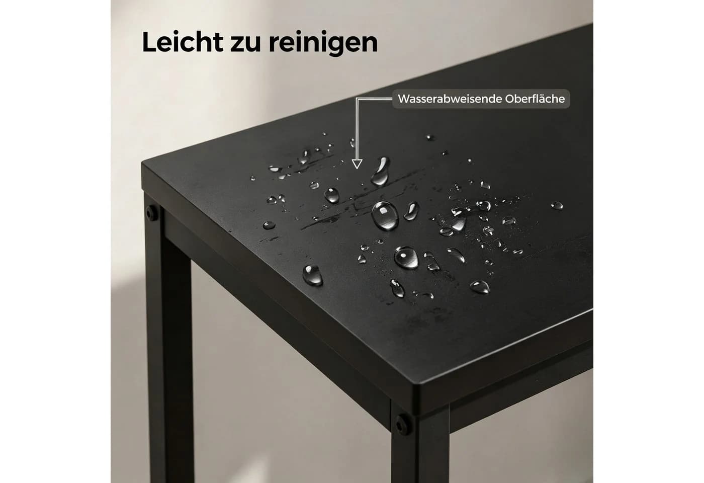 Blishom Bartisch 3-tlg. Set Braun/Schwarz mit Stauraum - Bild 4