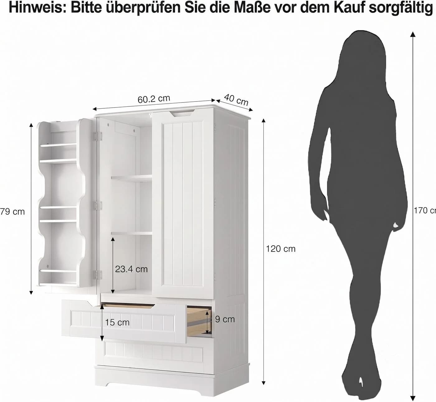 Blishom Sideboard Vorratsschrank Weiß Lackiert - Bild 3