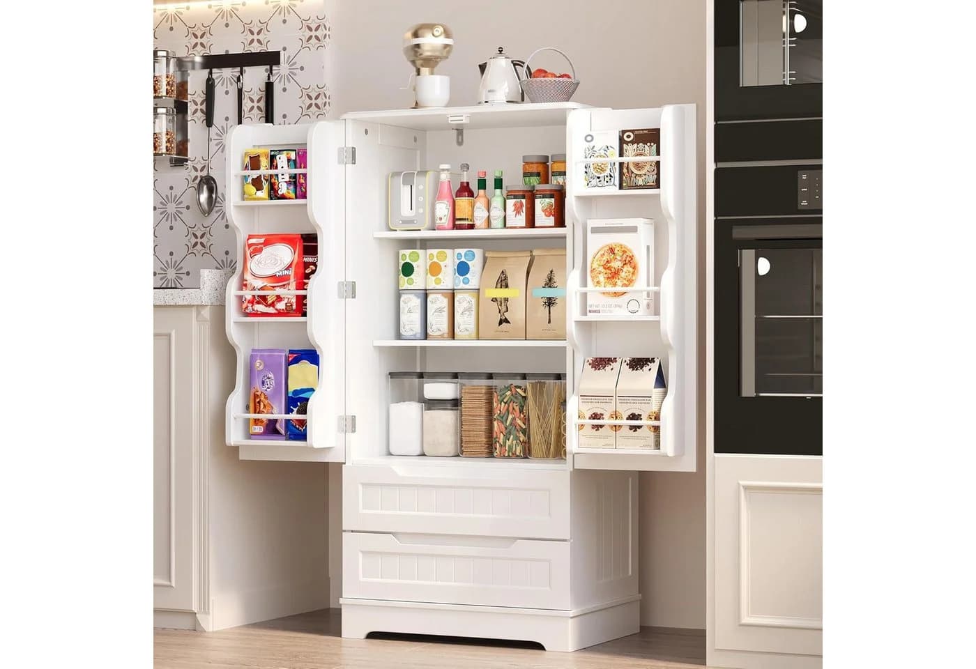 Blishom Sideboard Vorratsschrank Weiß Lackiert - Bild 4