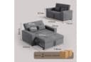Blishom Schlafsofa 2-Sitzer grau mit verstellbarer Rückenlehne Bild 1