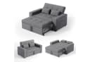 Blishom Schlafsofa 2-Sitzer grau mit verstellbarer Rückenlehne Bild 2