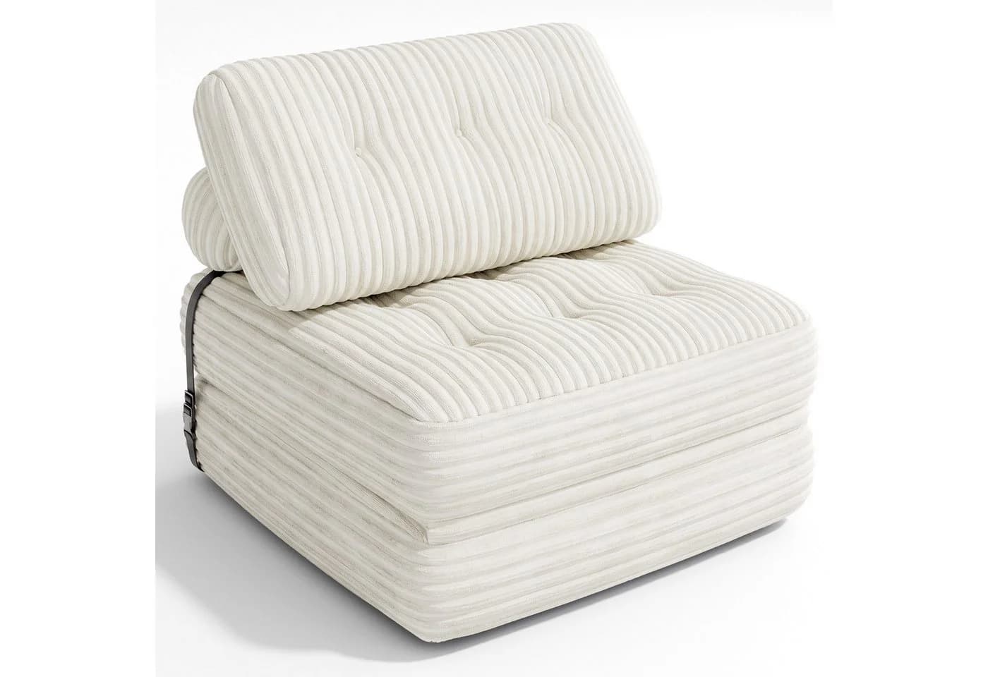 Blishom 1,5-Sitzer Schlafsofa Cord Beige 2-in-1 Faltbar - Bild 2