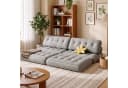 Blishom 2-in-1 Schlafsofa aus Cord Grau Faltbar Bild 1