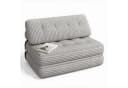 Blishom 2-in-1 Schlafsofa aus Cord Grau Faltbar Bild 2