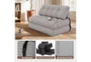 Blishom 2-in-1 Schlafsofa aus Cord Grau Faltbar Bild 3
