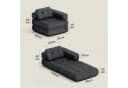 Blishom 1,5-Sitzer Schlafsofa aus Cord Grau 2-in-1 faltbar Bild 1