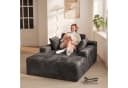 Blishom Schlafsofa Chaiselongue Relax-Liegesofa Cord grau/beige Bild 2