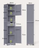 Blishom Hochschrank 170cm Weiß/Kaffeebraun mit Schublade Bild 1