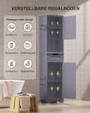 Blishom Hochschrank 170cm Weiß/Kaffeebraun mit Schublade Bild 3