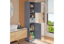 Blishom Hochschrank 170cm Weiß/Kaffeebraun mit Schublade Bild 5