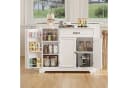 Blishom Sideboard Küchenschrank Weiß Retro mit Stauraum Bild 5