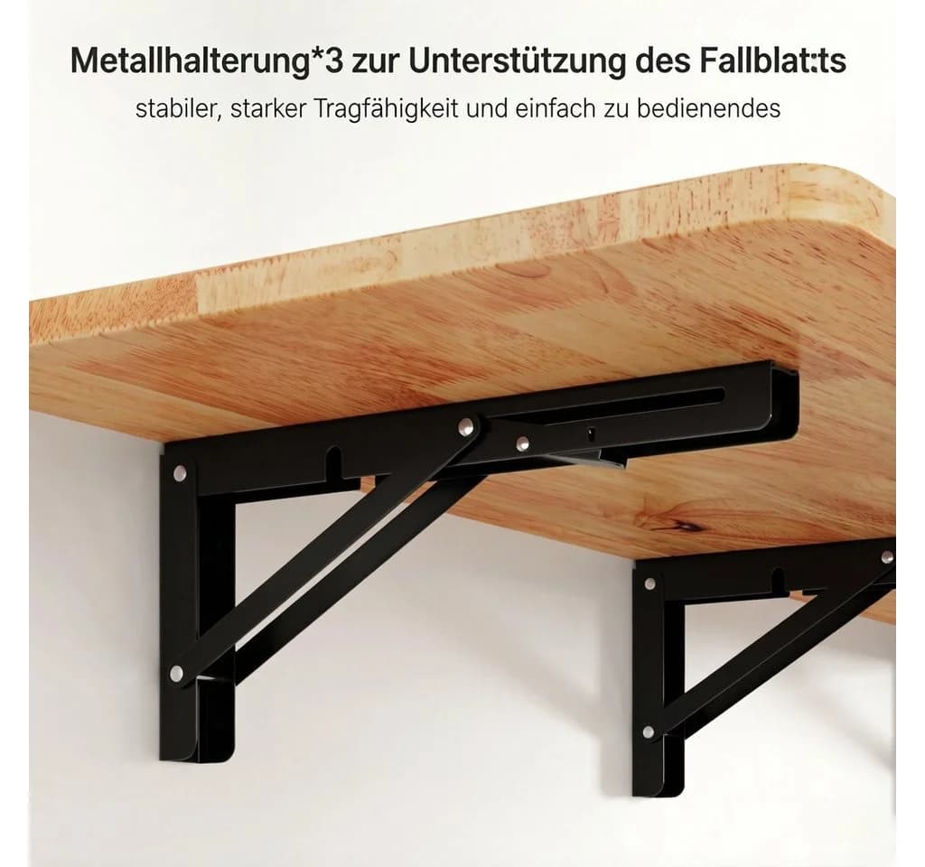 Blishom Kücheninsel Weiß/Schwarz mit Klappplatte & Rollen - Bild 5