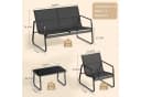 Blishom Gartenlounge-Set 4-tlg. Schwarz Stahl Textilene Glas Bild 3