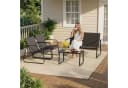 Blishom Gartenlounge-Set 4-tlg. Schwarz Stahl Textilene Glas Bild 5