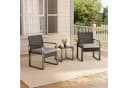Blishom Balkonset 3-tlg. Grau/Beige Poly Rattan mit Kissen Bild 4