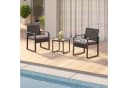 Blishom Balkonset 3-tlg. Grau/Beige Poly Rattan mit Kissen Bild 5
