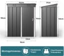 Blishom Gartenhaus Metall 162x95x182 cm Grau Wetterfest Bild 1