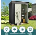 Blishom Gartenhaus Metall 162x95x182 cm Grau Wetterfest Bild 3