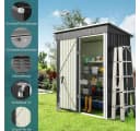 Blishom Gartenhaus Metall 162x95x182 cm Grau Wetterfest Bild 4