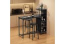 Bealife Bartisch 3-tlg. Schwarz mit 2 Barhockern & Weinglashalter Bild 2