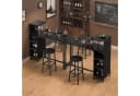 Bealife Bartisch 3-tlg. Schwarz mit 2 Barhockern & Weinglashalter Bild 3