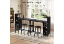 Bealife Bartisch 3-tlg. Schwarz mit 2 Barhockern & Weinglashalter Bild 4