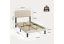Bealife Bettgestell mit gepolstertem Kopfteil und Lattenrost Beige Bild 5