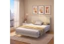 Bealife Polsterbett mit Lichtleiste und gepolstertem Kopfteil Beige Bild 2