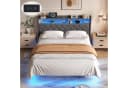 Bealife Polsterbett mit LED-Beleuchtung und Ladestation Grau Bild 1
