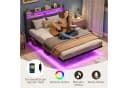 Bealife Polsterbett mit LED-Beleuchtung und Ladestation Grau Bild 4