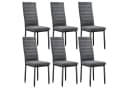 Blishom Esszimmerstuhl 6er-Set Schwarz Grau PU-Leder Bild 2