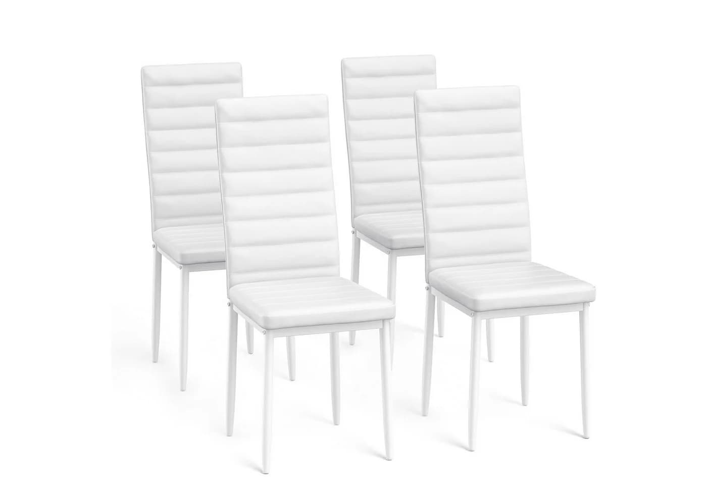 Blishom Esszimmerstuhl 4er-Set Samt gepolstert grau/schwarz/weiß - Bild 2