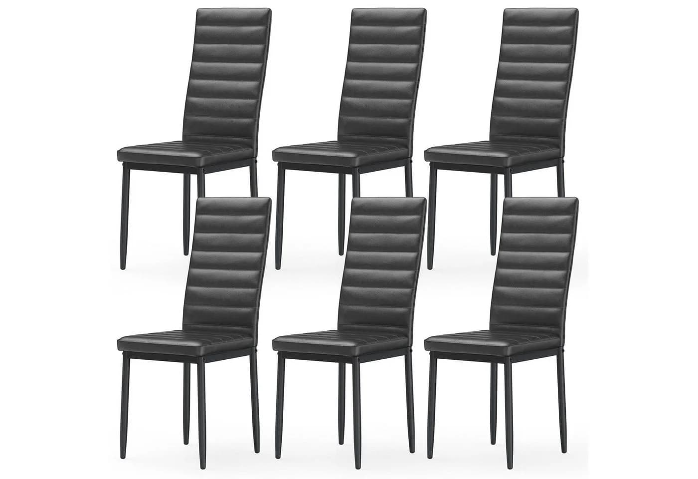 Blishom Esszimmerstuhl 6er-Set Schwarz PU-Leder - Bild 2
