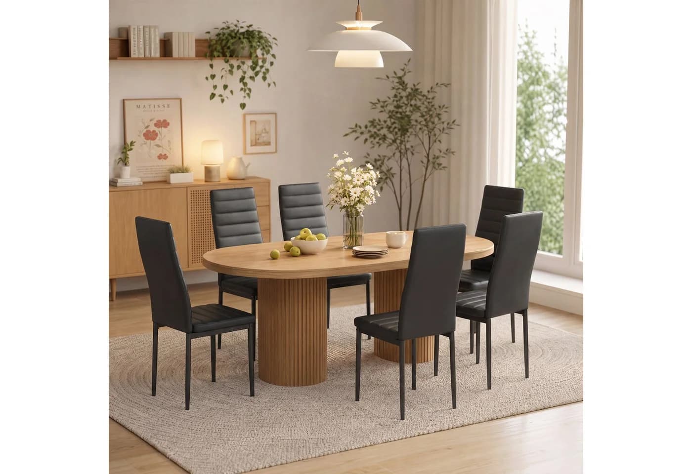 Blishom Esszimmerstuhl 6er-Set Schwarz PU-Leder - Bild 5