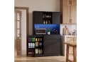 Bealife Küchenbuffet Schwarz mit LED-Licht & Steckdose Bild 2