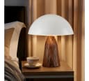 STANBOW Nachttischlampe Pilz-Tischlampe Metall Dunkelbraun Grau-Weiß Modern E14 Bild 1
