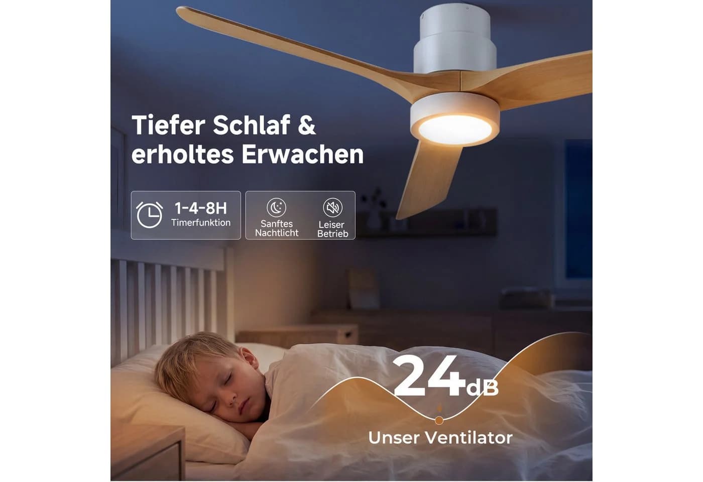 ATEROLL Deckenventilator mit LED Licht & Fernbedienung - Bild 3