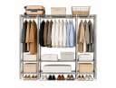 Toomoke Stoffkleiderschrank Grau mit Metallgestell und Reißverschluss Bild 2