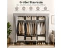 Toomoke Stoffkleiderschrank Grau mit Metallgestell und Reißverschluss Bild 3