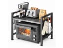 ibettertec Verstellbares Mikrowellenregal Schwarz mit 6 Haken Bild 2