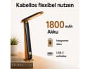 Fyrove LED Schreibtischlampe Schwarz/Braun mit Akku Bild 4